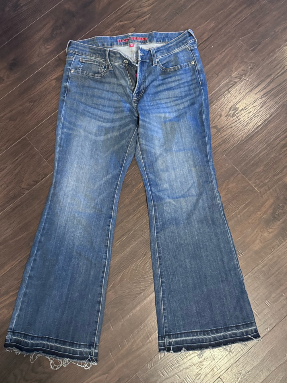 Lucky Brand Blue Distressed Flare Jeans